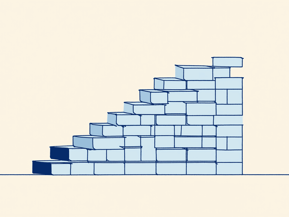 큰 목표를 작은 성공 단계로 잘게 쪼개 계단처럼 쌓아 자기효능감을 설계하는 방법 개념
